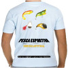 Camiseta - Pesca Esportiva - Plug e Glow com Isca Artificial a Pesca é mais Dinâmica Costas Branca