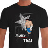Camiseta de Muay Thai Lutador Boxe Tailandes - Preta