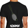 Camiseta - Squash - Raquete e Bola - PRETA