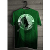 Camiseta - Stand Up Paddle - Origem SUP 1960 Waikiki Dois Remos Cruzando Efeito Onda na Malha Costas Verde