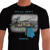 Camiseta - Pesca Esportiva - Caixa Material de Pesca It´s All About Fishing Frente Preta