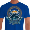 Camiseta - Mergulho - Ondas Alto Mar Cilindro de Ar Máscara Scuba Diving Frente Azul
