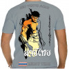 Camiseta - Muay Thai - Guerreiro Bandeira Tailândesa Verdadeiro Thai Costas Cinza
