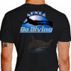 Camiseta - Mergulho - Apnea Go Diving Mergulhador Livre Tubarão Display Costas Preta