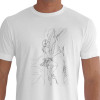Camiseta - Escalada - Mulher Escaladora Estampa Arte a Lápis Montanha Branca