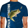 Camiseta - Pesca Esportiva -  Arte de Viver Pescador Pé Quente Fisgando Peixe Matreiro Costas Azul