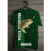 Camiseta - Pesca Esportiva -  Arte de Viver Pescador Pé Quente Fisgando Peixe Matreiro Costas Verde