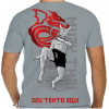 Camiseta - Muay Thai - Lutador Espiríto e Força de Dragão Costas Cinza