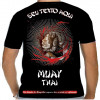 Camiseta - Muay Thai - Um Lutador Supera a Dor a Razão e o Sofrimento Costas Preta