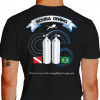 Camiseta - Mergulho - Dois Cilindros Bandeira Brasil e de Mergulho A Arte é um Resumo da Natureza Feita pela Imaginação Costas Preta