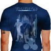 Camiseta - Triatlhon - Bandeira do Brasil Triatletas Brasileiros Frase Dê o seu Melhor Sempre Encare as suas Verdades e não Desista Nunca Costas Azul