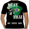Camiseta - Muay Thai - Cotovelo Cima-Abaixo Sok Ti Orgulho Mapa Bandeira Brasil Costas Preta