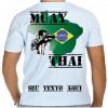 Camiseta - Muay Thai - Cotovelo Cima-Abaixo Sok Ti Orgulho Mapa Bandeira Brasil Costas Branca