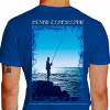 Camiseta - Pesca Esportiva - Pescaria Pedras Mar Se as Pessoas se Concentrassem nas Coisas Realmente Importantes da Vida Haveria uma Escassez de Varas de Pescar - azul