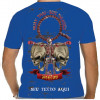 Camiseta - Muay Thai - Mongkon Duas Caveiras Ritual Ram Muay Costas Azul