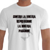 Camiseta - Futebol - Mapa da Itália Frase Contra sua Repressão Nossa Paixão Frente Não ao Futebol Moderno Branca