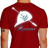 Camiseta - Hipismo - Cavaleiros e Amazonas Capacete Chicote Ilustração Estilizada Cavalo Costas Vermelha