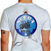 Camiseta - Mergulho - Mergulhador Síndrome de Polvo Scuba Diving Tubarão Costas Branca
