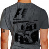 Camiseta - Fórmula 1 - Dois Pilotos Disputa Curva Aberta de Alta Velocidade Costas Cinza