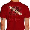 Camiseta - Mergulho - Deep Down Bandeira Mergulhador Submerso Diver Down Efeito Perigo Costas Vermelha
