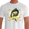 Camiseta - Pesca Esportiva - Peixe Perfeito de Águas Oceânicas Dourado do Mar Pontos Cardeais  - branca
