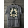 Camiseta - Yoga - Aquele que Proteje sua Mente da Cobiça e da Ira Desfruta da Verdadeira e Duradoura Paz Costas Cinza