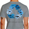 Camiseta - Mergulho - Reciclagem Mergulhe com Cuidado para Proteger o Ecossistema Marinho Costas Cinza