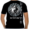 Camiseta - Muay Thai - Dragão Yin Yang Escrita Tailândesa Costas Preta