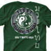 Camiseta - Muay Thai - Dragão Yin Yang Escrita Tailândesa Costas Verde