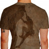 Camiseta - Escalada - Malha Efeito Montanha Rochosa Atleta Escalando Costas Marrom