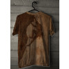 Camiseta - Escalada - Malha Efeito Montanha Rochosa Atleta Escalando Costas Marrom Cabide