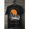 Camiseta - Trekking - Aventureiro Caminho Montanha Frase A Felicidade só Será Real se Você Correr Atrás Dela Costas Preta