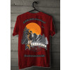 Camiseta - Trekking - Aventureiro Caminho Montanha Frase A Felicidade só Será Real se Você Correr Atrás Dela Costas Vermelha