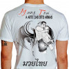 Camiseta - Muay Thai - Fênix Lutador Renascendo das Próprias Cinzas Costas Branco