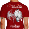 Camiseta - Muay Thai - Fênix Lutador Renascendo das Próprias Cinzas Costas Vermelha