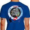 Camiseta - Mergulho - Equipamento Mergulho Dive for Live Tubarão Arraias Bandeira Mergulhador Costas Azul