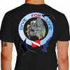 Camiseta - Mergulho - Equipamento Mergulho Dive for Live Tubarão Arraias Bandeira Mergulhador Costas Preta