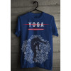 Camiseta - Yoga - Disciplina Fé Tenacidade Perseverança Frente Azul