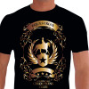 Camiseta - Hipismo - Adestramento Competição Equestre Gold Wings Champions Club Frente Preta