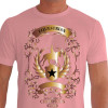 Camiseta - Hipismo - Adestramento Competição Equestre Gold Wings Champions Club Frente Rosa