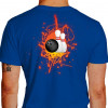 Camiseta - Boliche - Efeito Arte e Pintura Bola e Pino Costas Azul