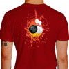 Camiseta - Boliche - Efeito Arte e Pintura Bola e Pino Costas Vermelha