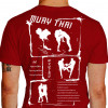 Camiseta - Muay Thai - Sequência História do Muay Thai Joelhada Jogo de Pernas Clinch Costas Vermelha