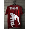 Camiseta - Muay Thai - Joelhada no Peito Costas Vermelho