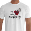 Camiseta - Squash - I Love Squash Coração Raquete - BRANCA