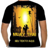 Camiseta - Muay Thai - Guerreiro Thai Paisagem na Tailândia Costas Preta