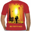 Camiseta - Muay Thai - Guerreiro Thai Paisagem na Tailândia Costas Vermelha