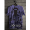 Camiseta - Kart - Malha Efeito Marca de Pneu na Pista Chassis Karting Costas Roxa