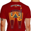Camiseta - Mergulho - Mergulho Livre Apneia Nadadeiras e Máscara - vermelha