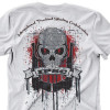 Camiseta - Tiro Esportivo - Estampa Armas Caveira IPSC Efeito Riscado International Practical Shooting Confederation Costas Branca